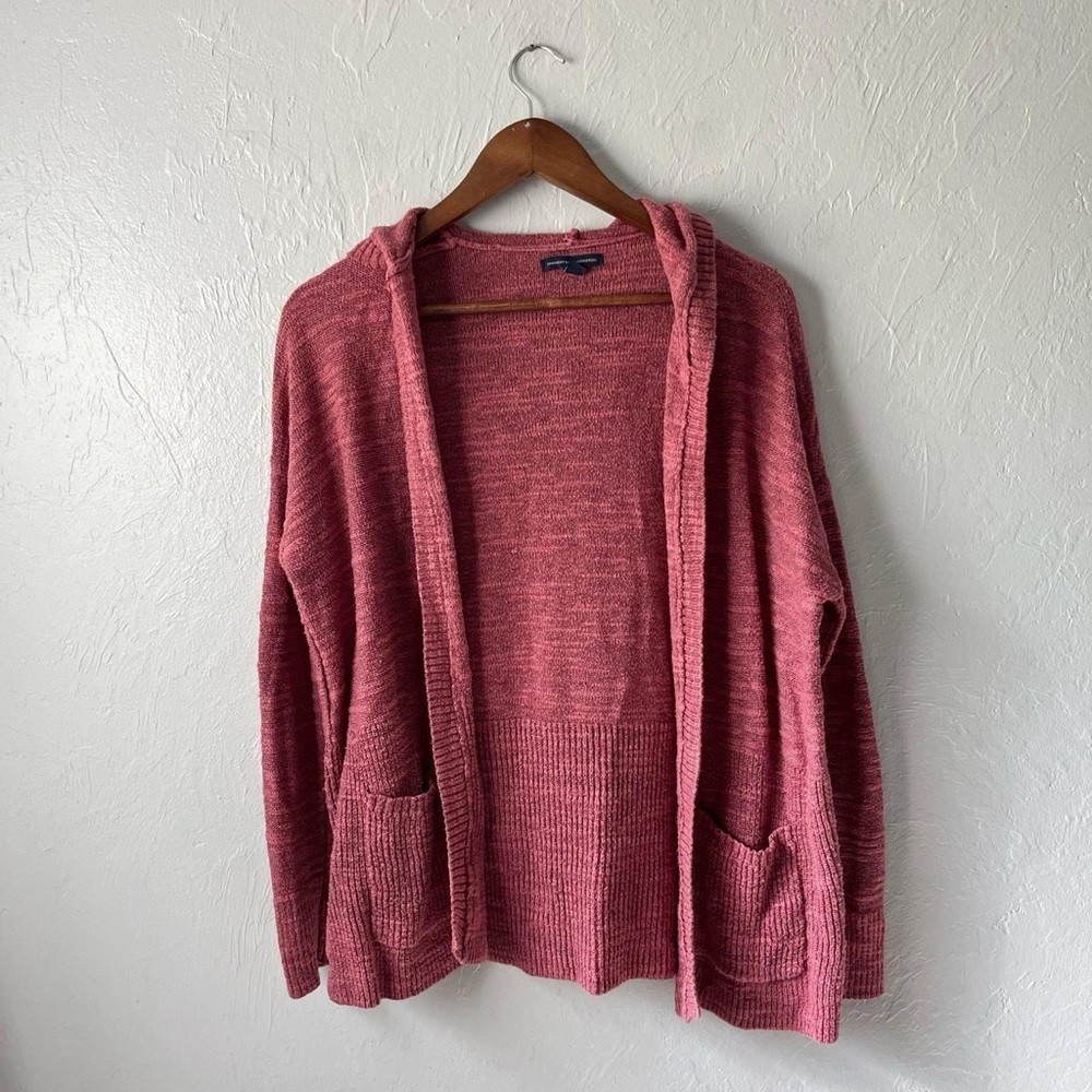 American Eagle Pink Purple Indie Casual Fairy Knit Long Sleeve Hoodie Cardigan M